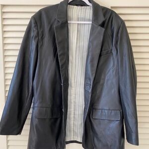 Cremieux Black Leather Jacket, Sz L